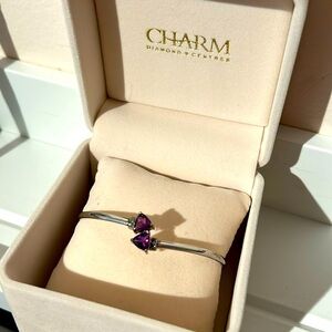 Amethyst and silver bracelet